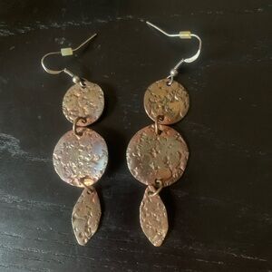 Pounded copper earrings